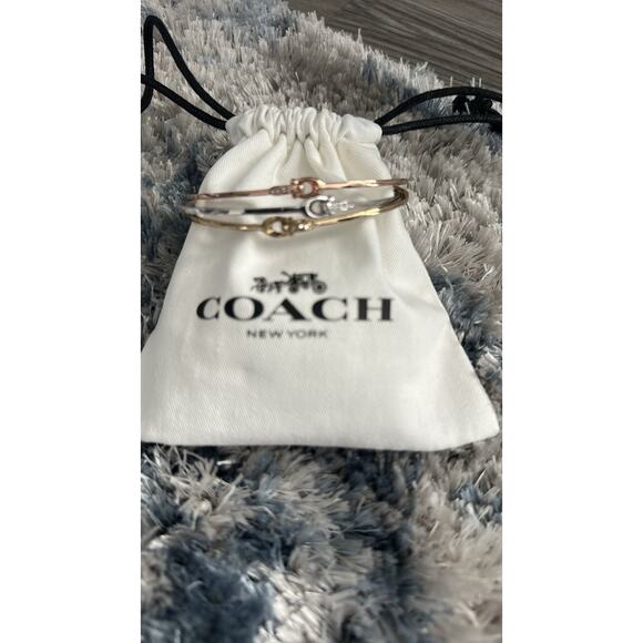 NEW Coach SET 3 Signature Bangles/BRACELETS- GOLD, SILVER, ROSE GOLD - Picture 4 of 5
